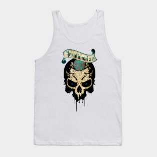 PI Day Irrational Skull Design Teal Edition Tank Top